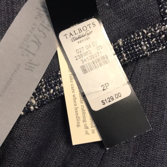 NWT Talbots Size 2P Petites Denim Jacket - Picture 5 of 5